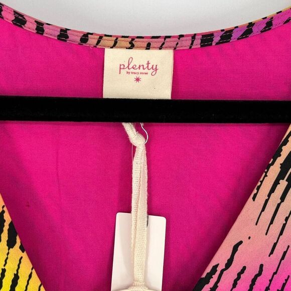 NWT Anthropologie PLENTY BY TRACY REESE Dress Medium Pink Zebra Print Babydoll - Picture 6 of 14